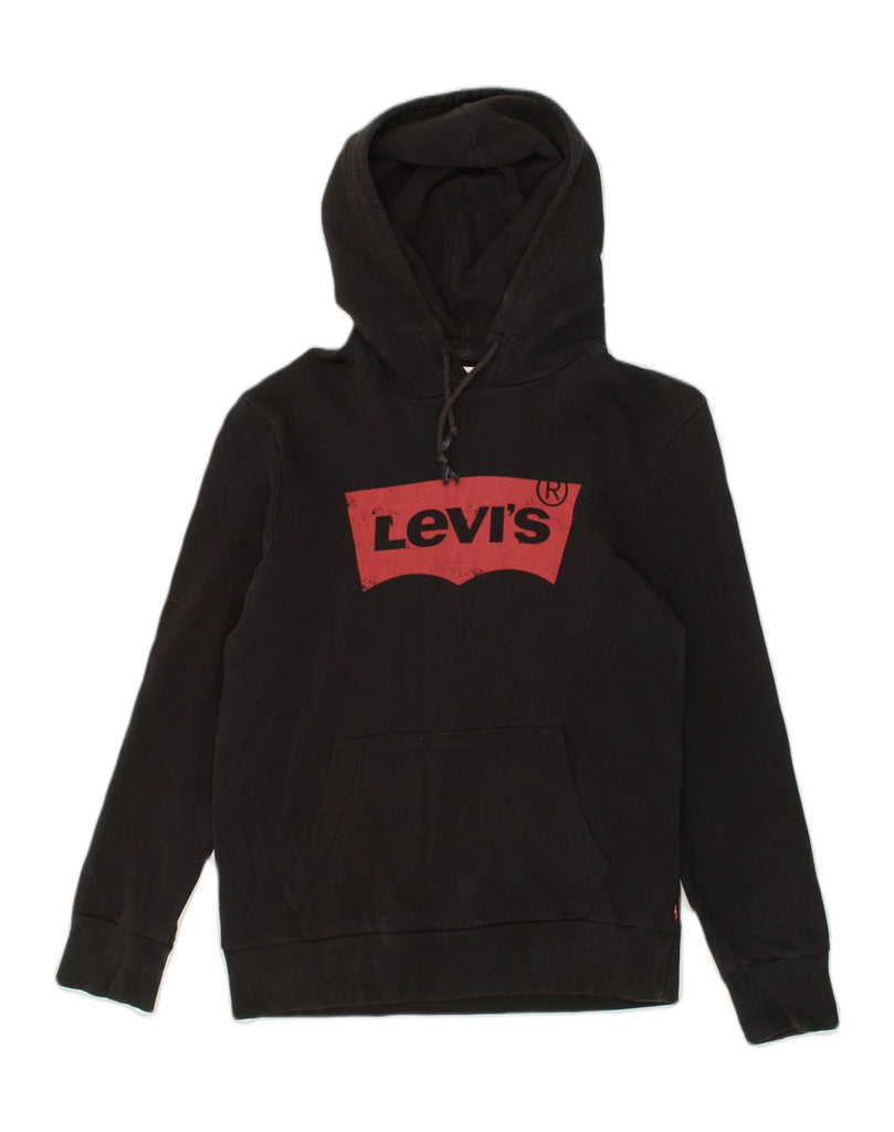 LEVI'S Mens Graphic Hoodie Jumper Small Black Cotton | Vintage Levi's | Thrift | Second-Hand Levi's | Used Clothing | Messina Hembry 