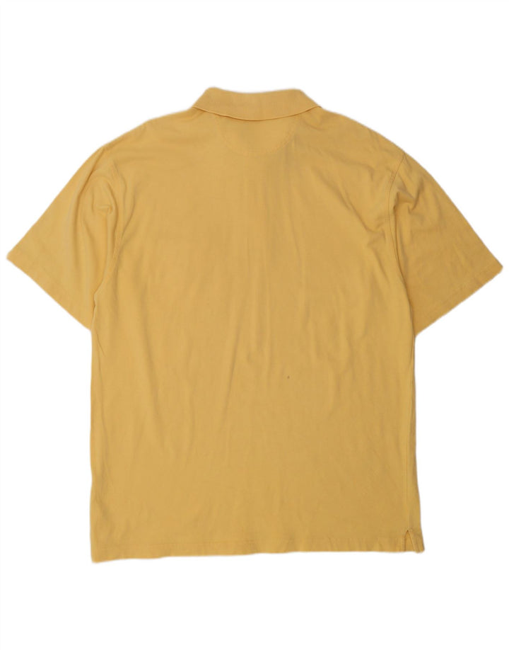 Izod Mens Polo Shirt Large Yellow Cotton
