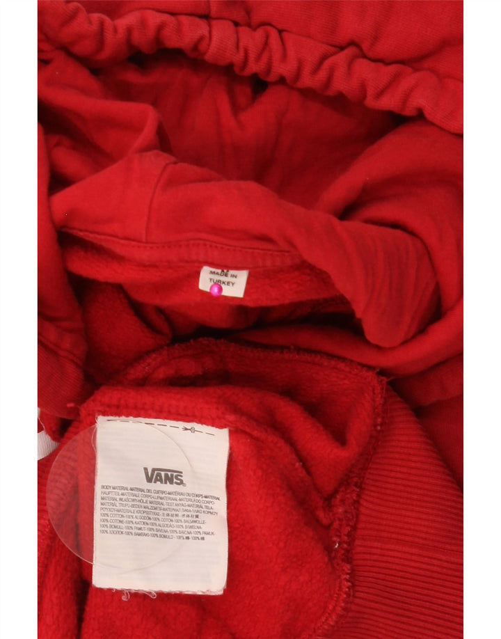 VANS Mens Graphic Hoodie Jumper Medium Red Cotton