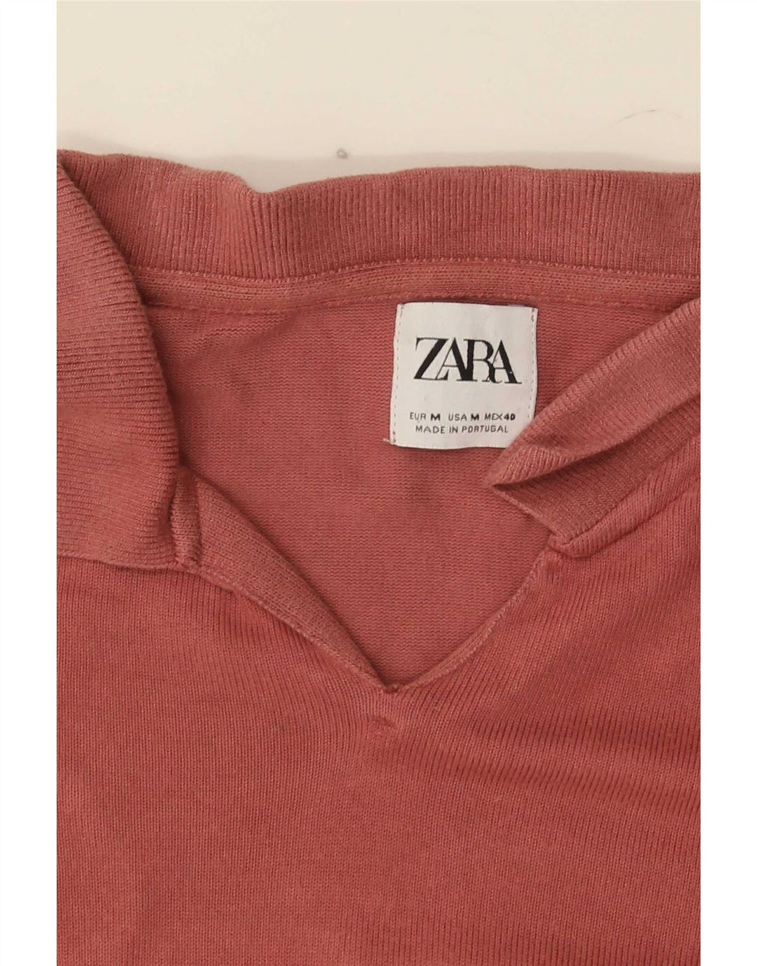 Zara Womens Polo Shirt UK 12 Medium Pink