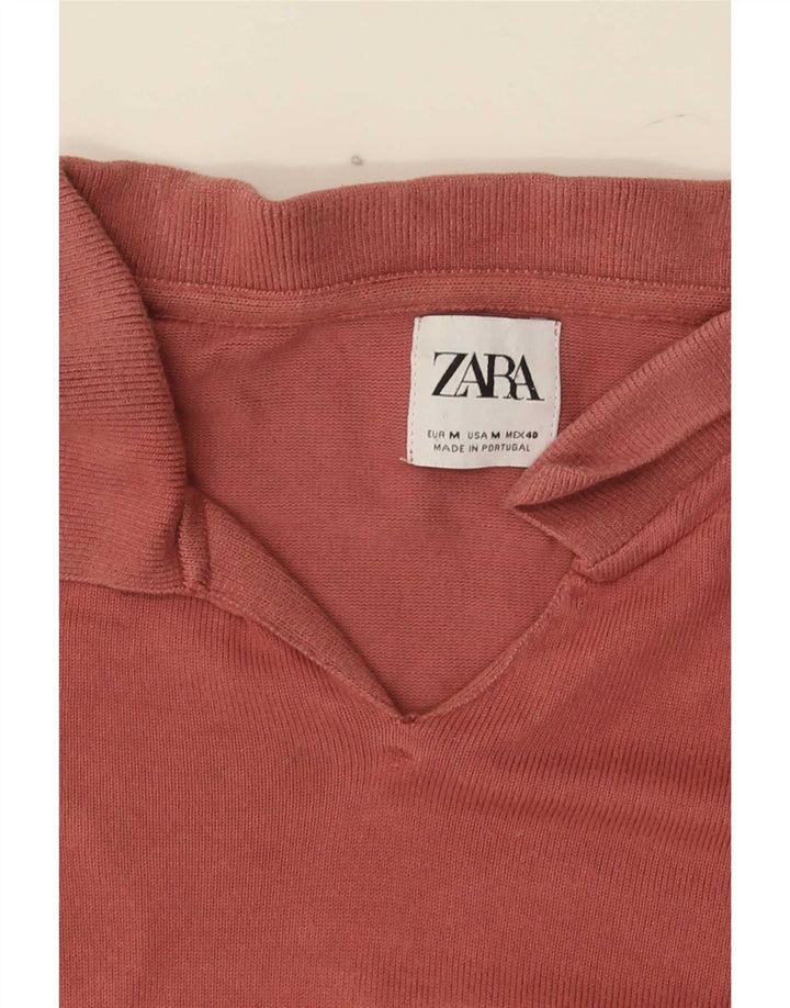 Zara Womens Polo Shirt UK 12 Medium Pink
