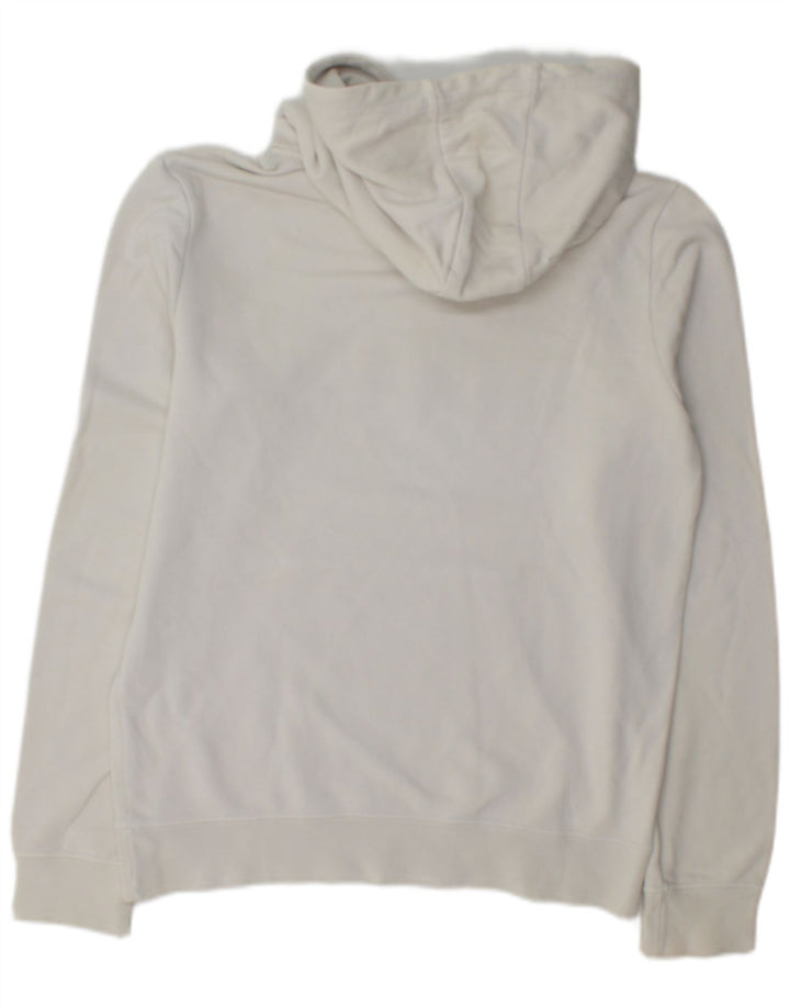 Champion Mens Graphic Hoodie Jumper Medium White Cotton