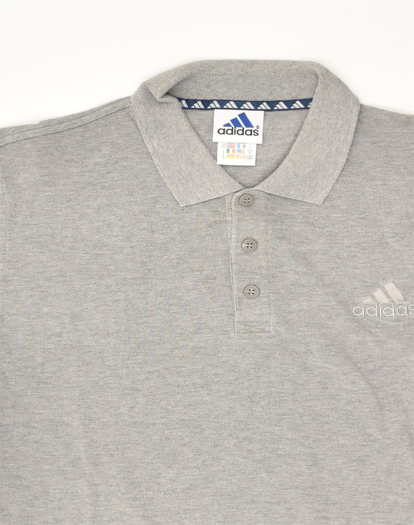 ADIDAS Mens Polo Shirt Size 40/42 Medium Grey Cotton | Vintage Adidas | Thrift | Second-Hand Adidas | Used Clothing | Messina Hembry 