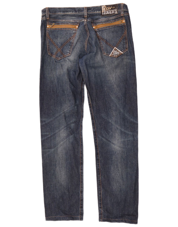 Roy Rogers Mens De Luxe Straight Jeans W38 L34 Navy Blue Cotton
