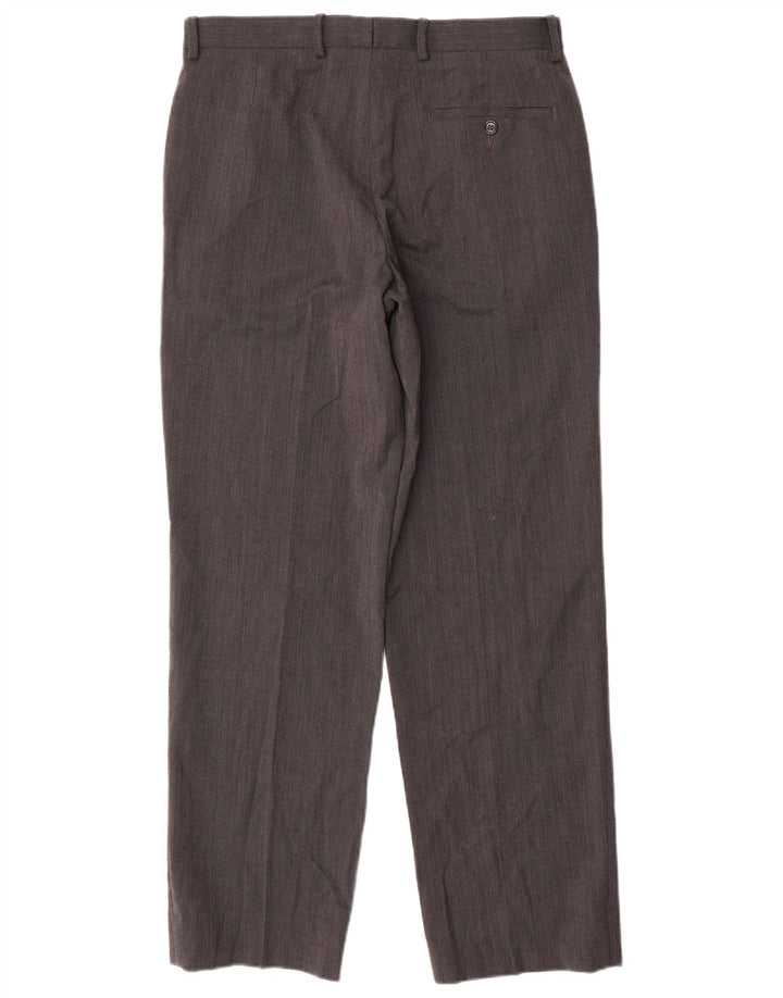 Marks & Spencer Mens Straight Suit Trousers W32 L31 Grey Polyester