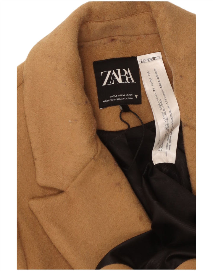 Zara Womens Overcoat UK 14 Medium Beige