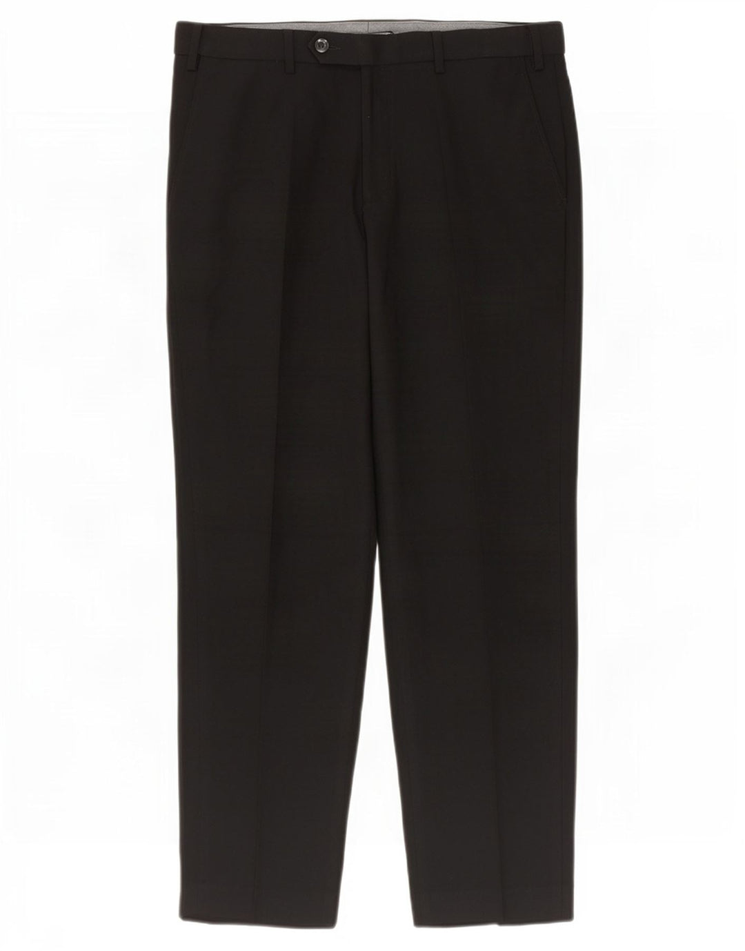 Marks & Spencer Mens Regular Fit Suit Trousers W34 L29 Black Polyester