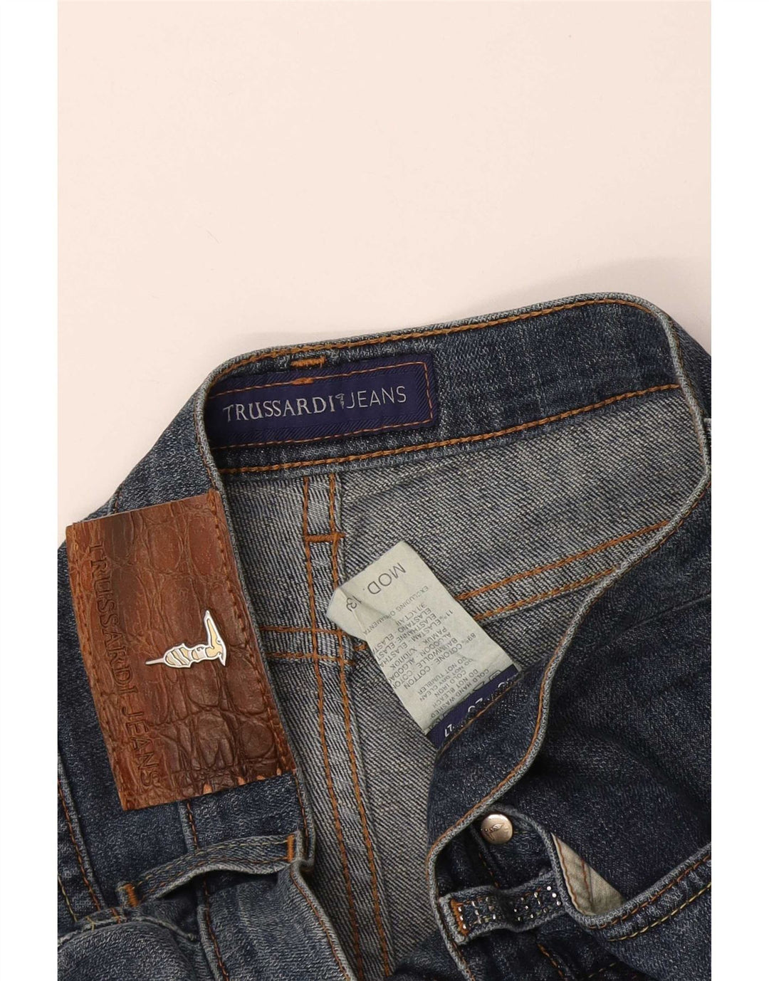 Trussardi Womens Straight Jeans W27 L27 Blue Cotton