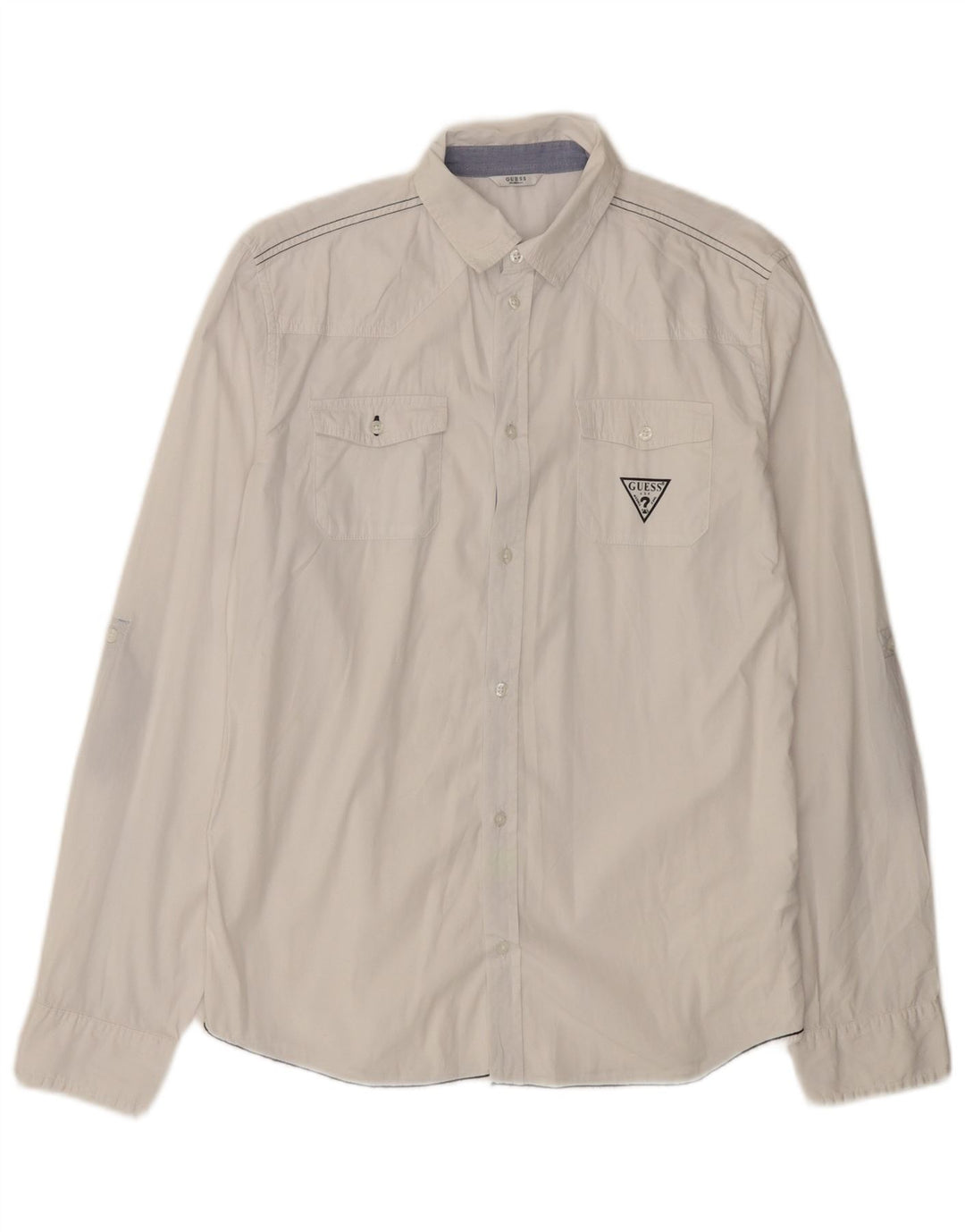 Guess Womens Shirt UK 16 Large White Cotton