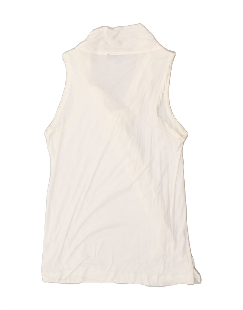 MASSIMO DUTTI Womens Front Tie Vest Top UK 12 Medium White | Vintage Massimo Dutti | Thrift | Second-Hand Massimo Dutti | Used Clothing | Messina Hembry 