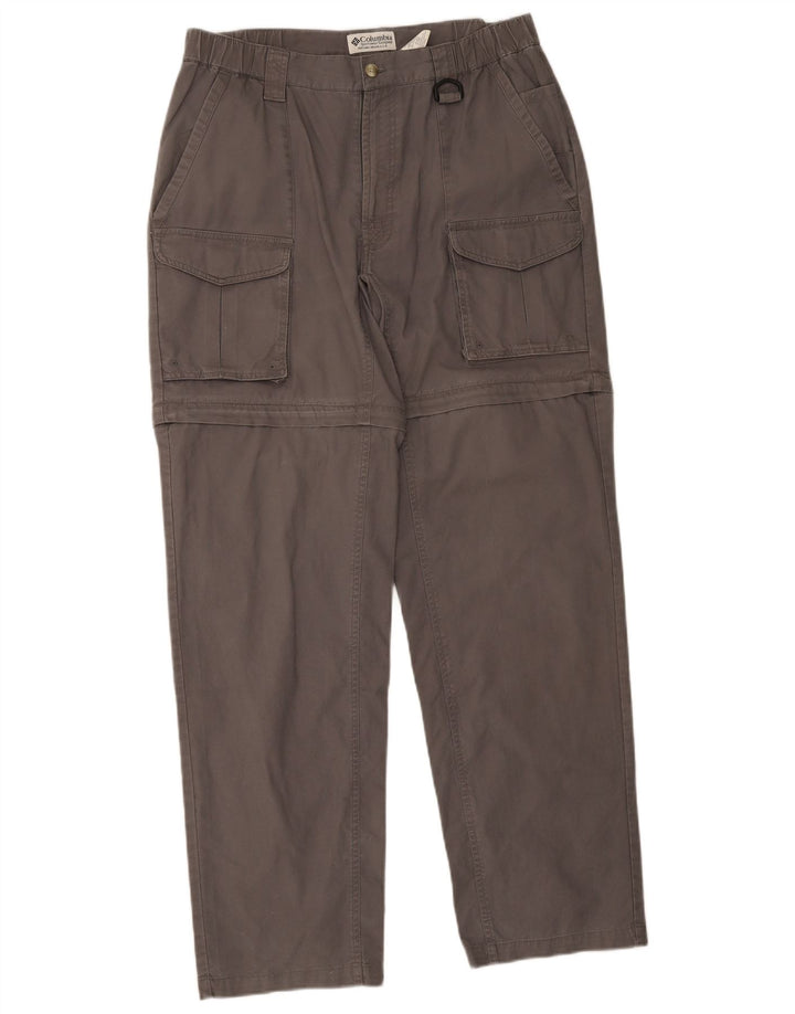 Columbia Mens Straight Cargo Trousers W32 L34 Grey Cotton