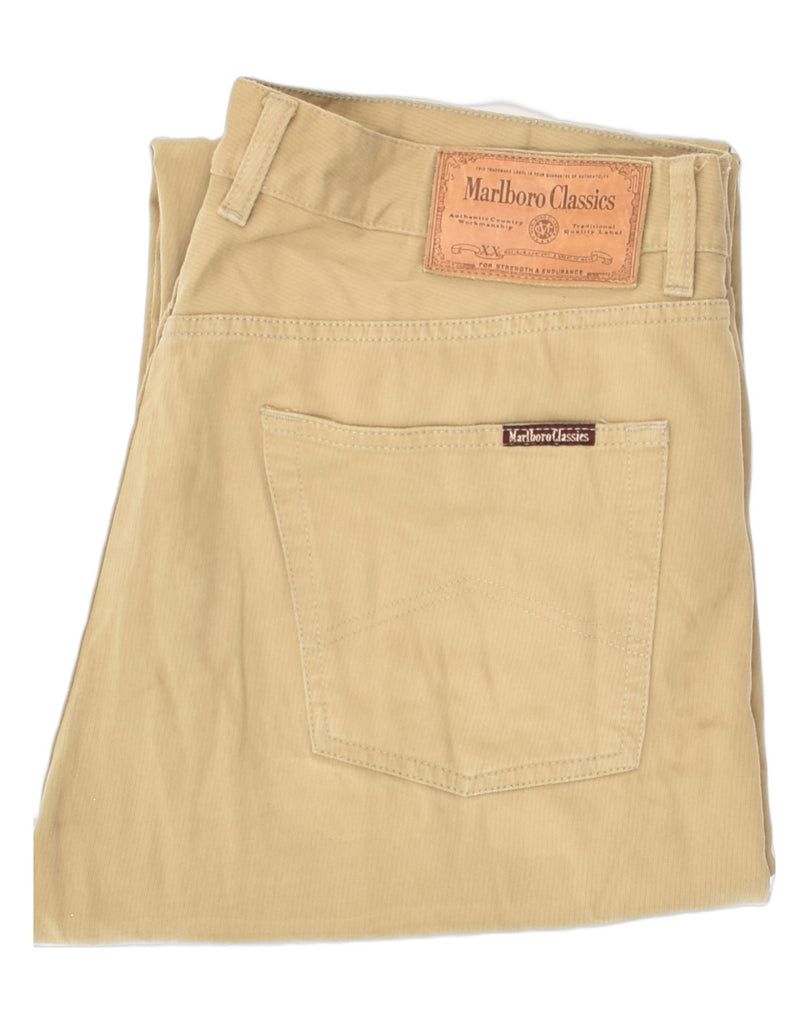 MARLBORO CLASSICS Mens Straight Casual Trousers W36 L29 Beige Cotton | Vintage Marlboro Classics | Thrift | Second-Hand Marlboro Classics | Used Clothing | Messina Hembry 