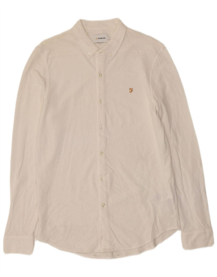 Farah Mens Shirt Medium White Cotton