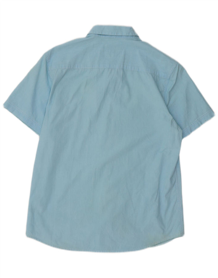 Penguin Mens Heritage Short Sleeve Slim Fit Shirt Medium Blue Pinstripe