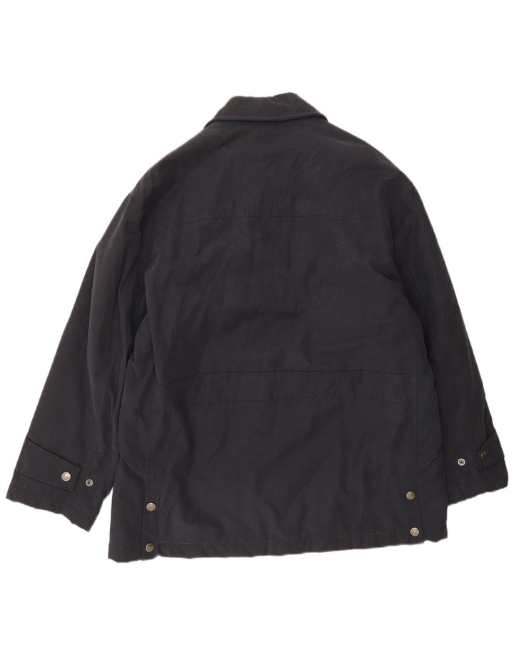 Belfe Mens Windbreaker Jacket UK 38 Medium Navy Blue Cotton
