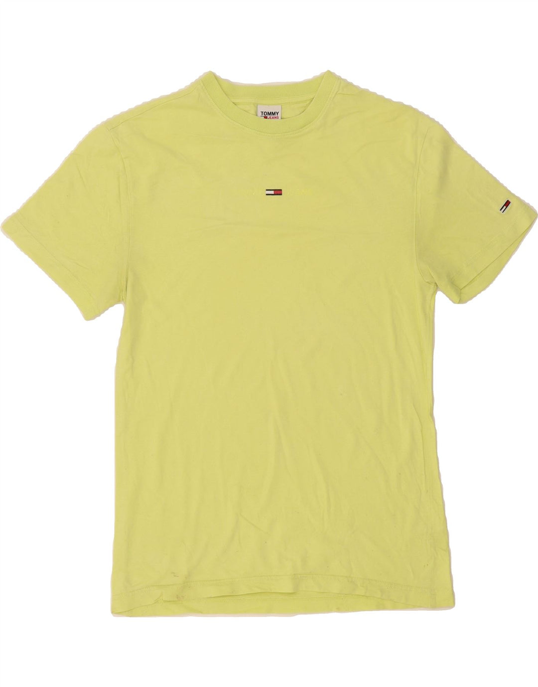 TOMMY HILFIGER Mens T-Shirt Top Small Yellow Vintage Tommy Hilfiger and Second-Hand Tommy Hilfiger from Messina Hembry 