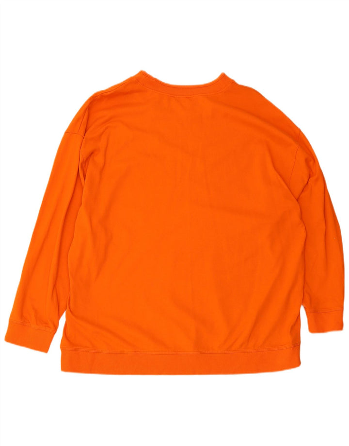 ZARA Womens Sweatshirt Jumper UK 16 Large Orange Cotton