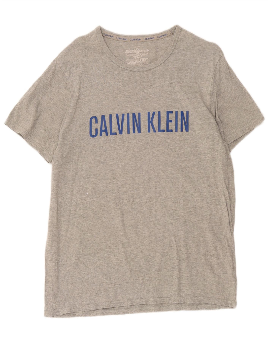 Calvin Klein Mens Graphic T-Shirt Top Large Grey Cotton