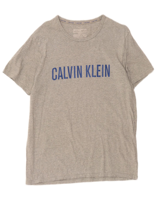 Calvin Klein Mens Graphic T-Shirt Top Large Grey Cotton