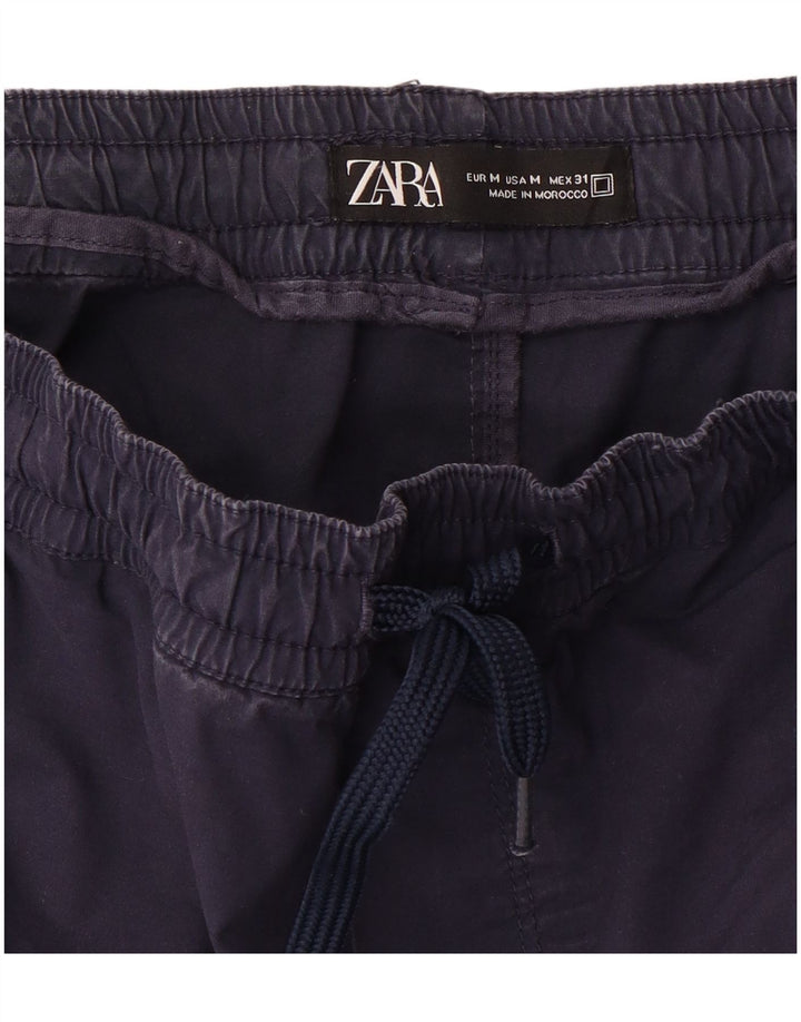 Zara Mens Joggers Trousers Medium W32 L28 Navy Blue