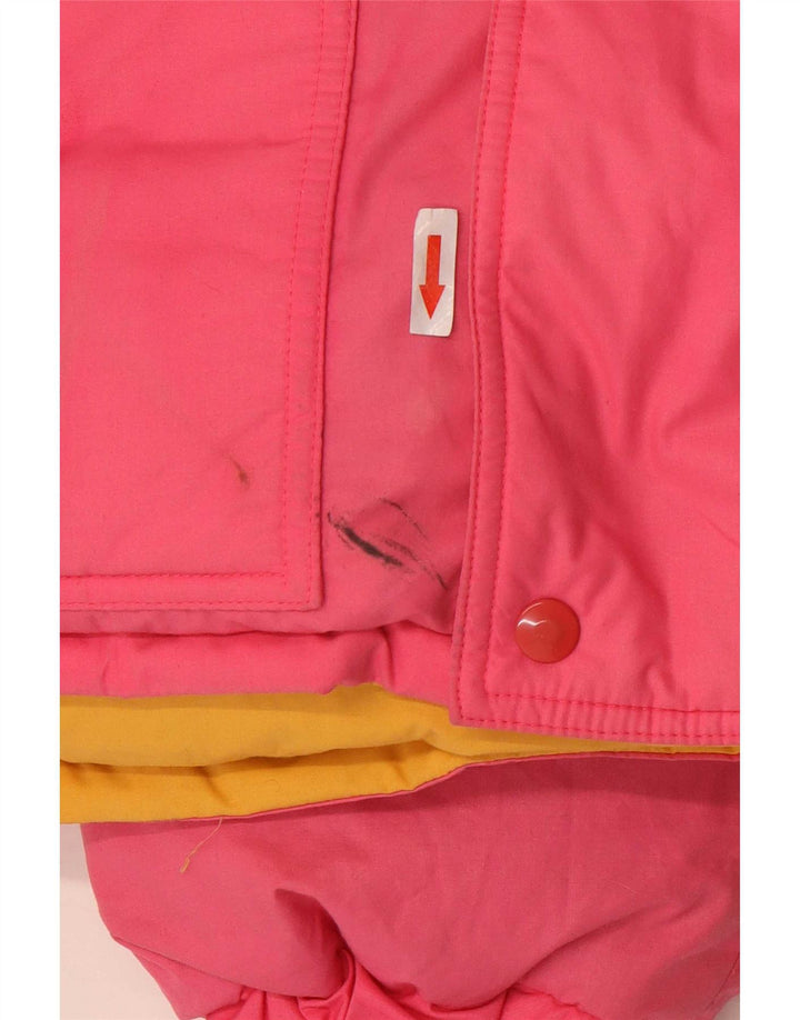 Vintage Mens Hooded Padded Coat UK 42 XL Pink Polyester