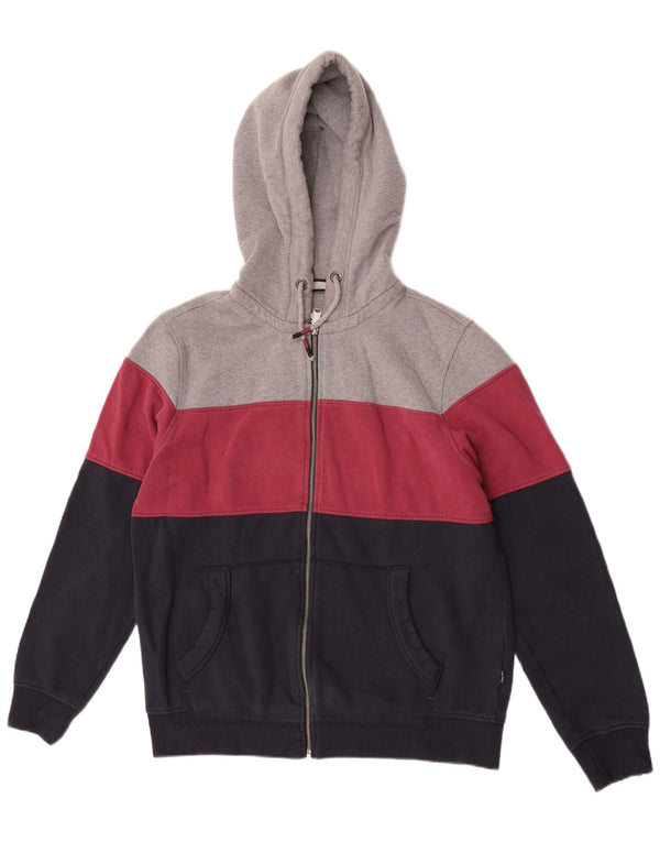 Fat Face Mens Zip Hoodie Sweater Large Navy Blue Colourblock Cotton