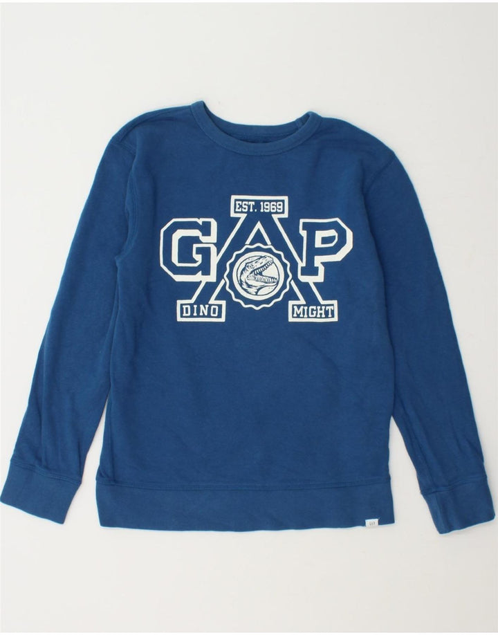 GAP Boys Graphic Sweatshirt Jumper 14-15 Years 2XL Blue Cotton Vintage Gap and Second-Hand Gap from Messina Hembry 