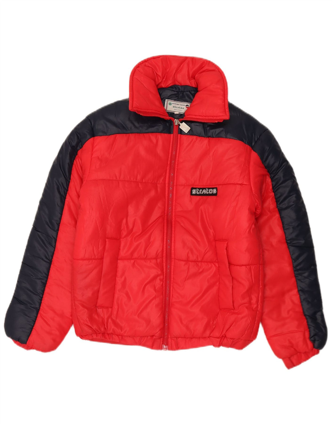 Stratos Womens Padded Jacket IT 44 Medium Red Colourblock Polyamide