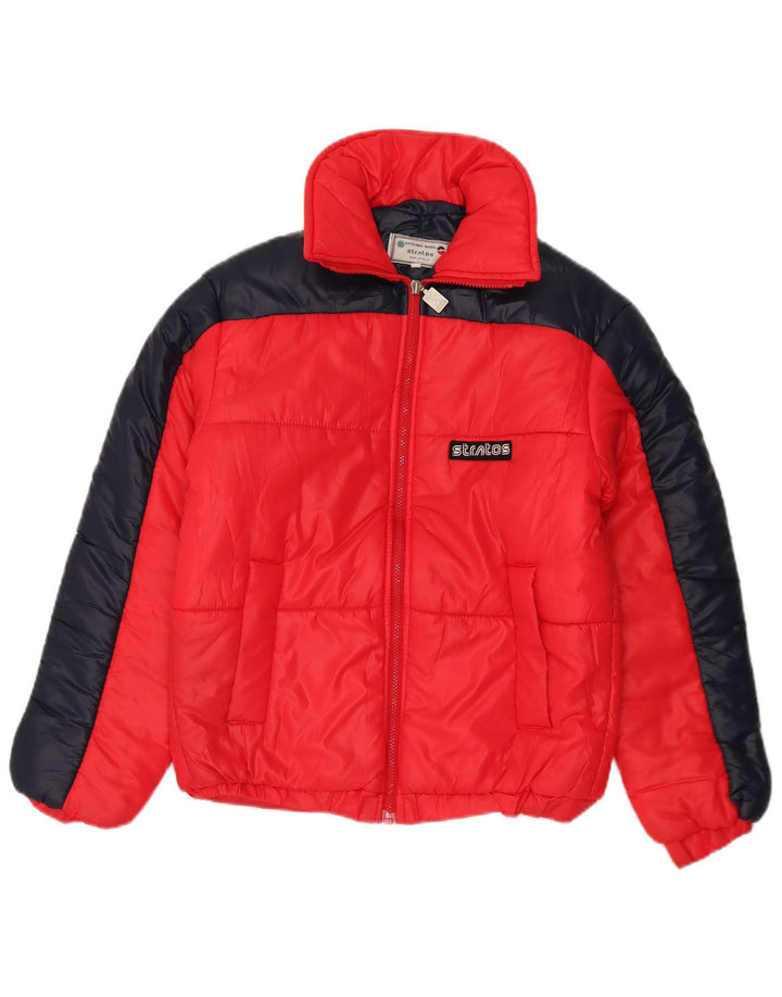 Stratos Womens Padded Jacket IT 44 Medium Red Colourblock Polyamide