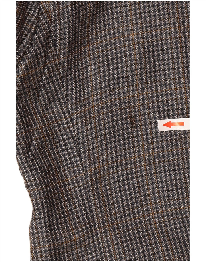 Chaps Mens 2 Button Blazer Jacket UK 42 XL Grey Houndstooth