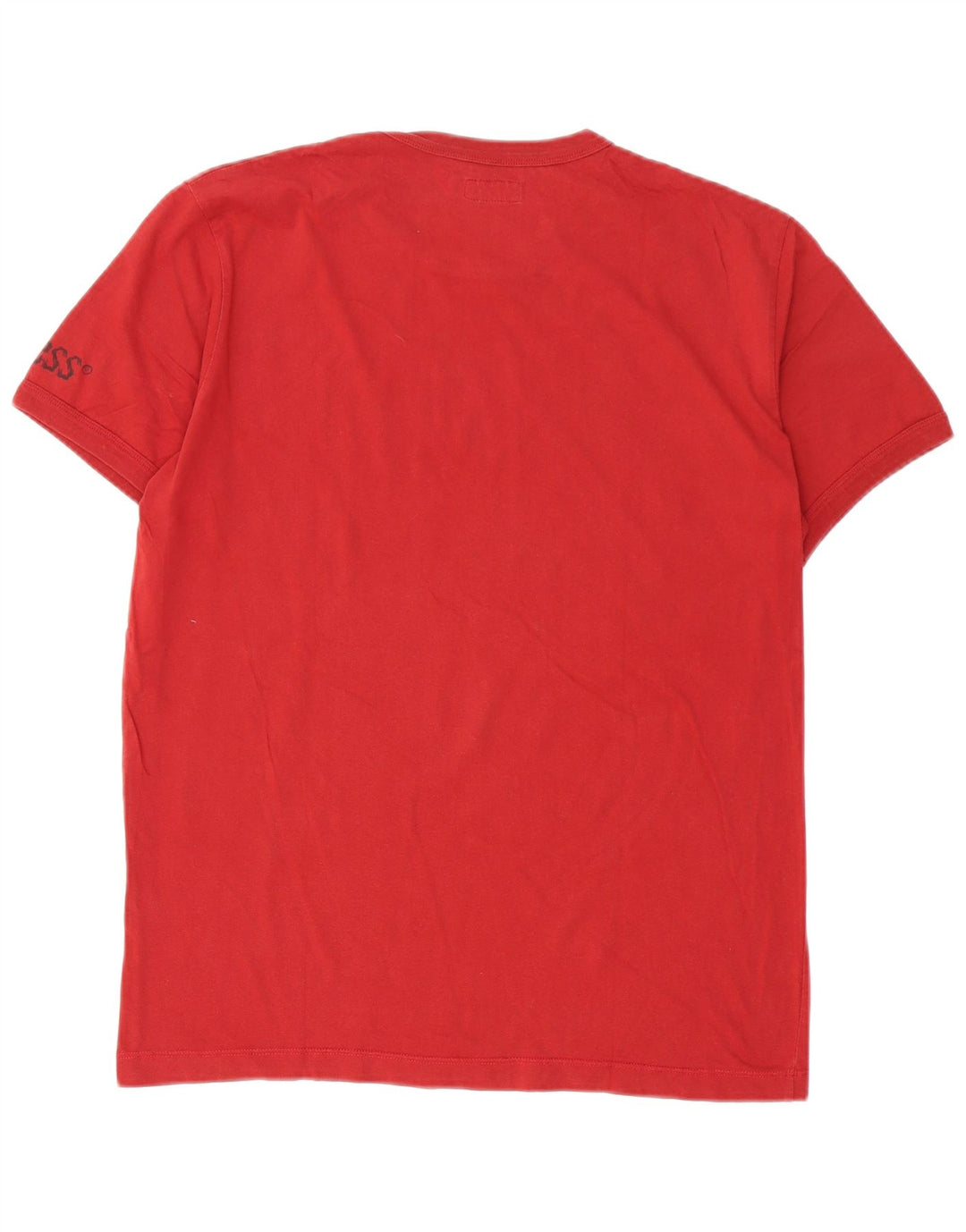 Guess Mens Graphic T-Shirt Top Large Red Cotton