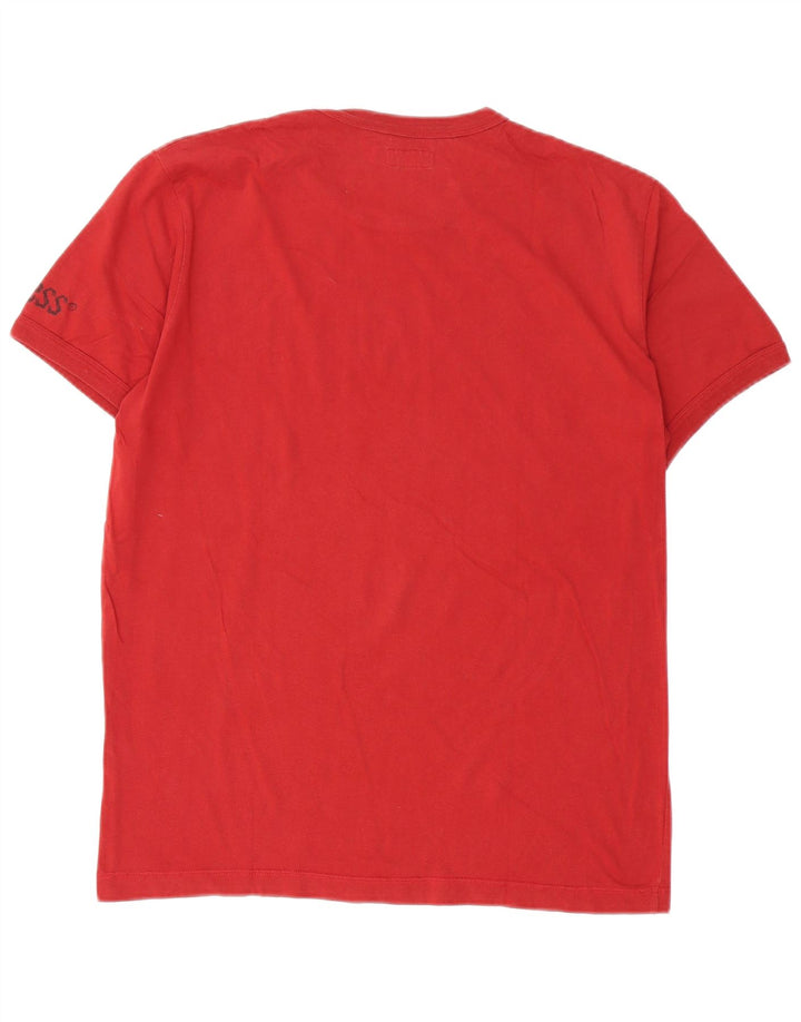 Guess Mens Graphic T-Shirt Top Large Red Cotton