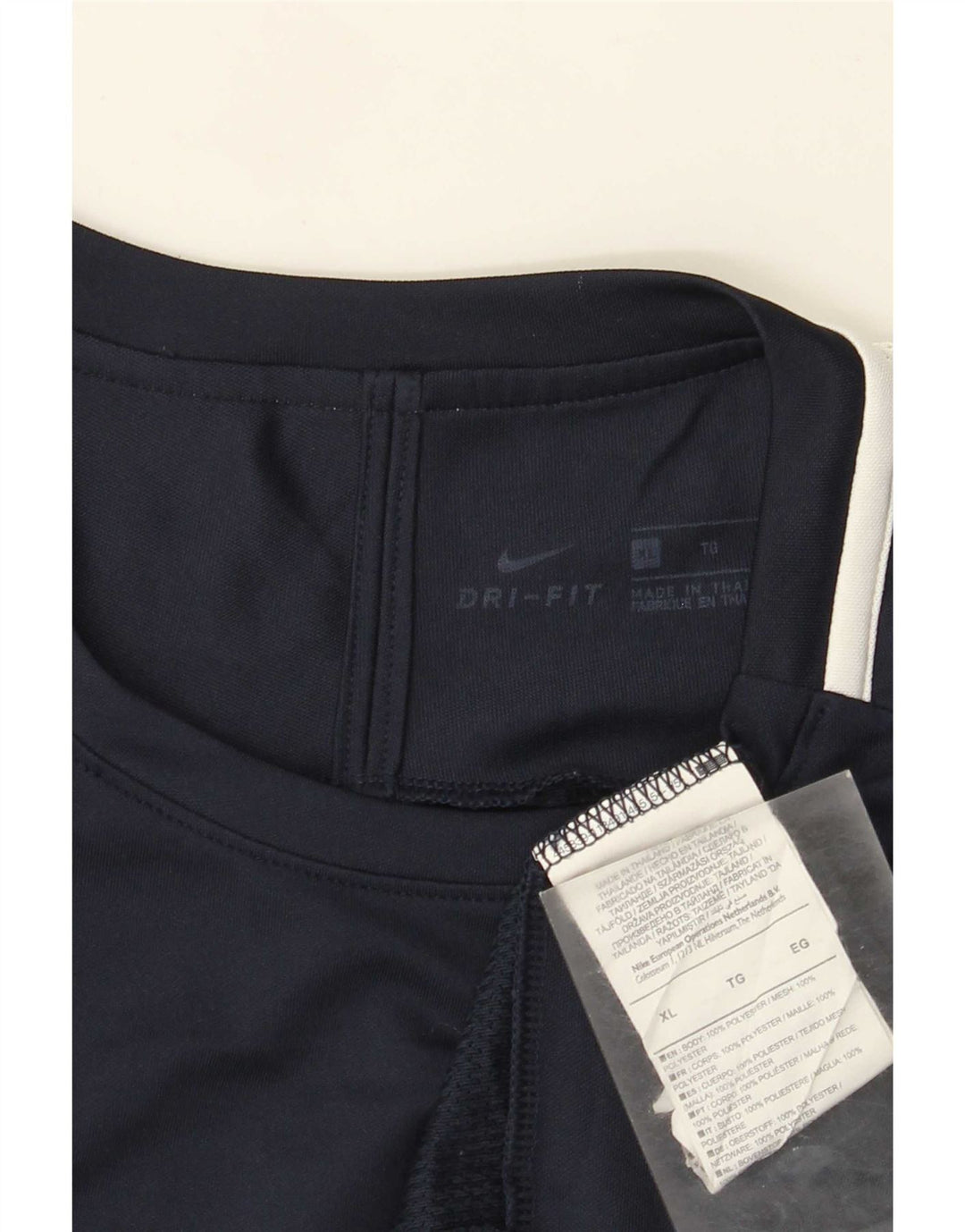 Nike Mens Dri Fit T-Shirt Top XL Navy Blue Colourblock Polyester