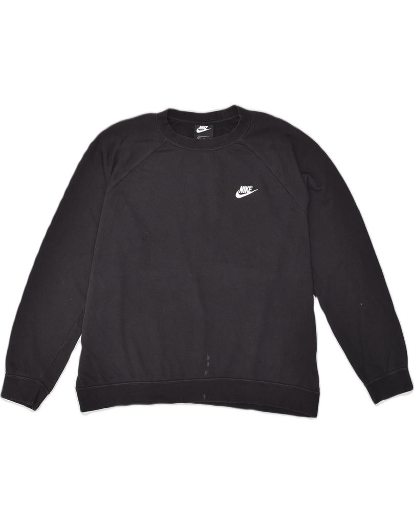 NIKE Womens Sweatshirt Jumper UK 18 XL Black Cotton | Vintage Nike | Thrift | Second-Hand Nike | Used Clothing | Messina Hembry 