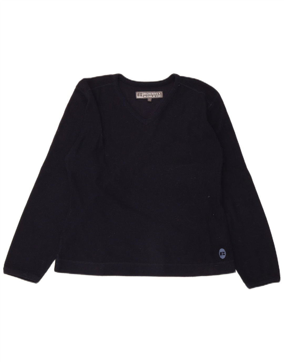 RUSSELL ATHLETIC Womens Top Long Sleeve UK 16 Large Navy Blue Polyester