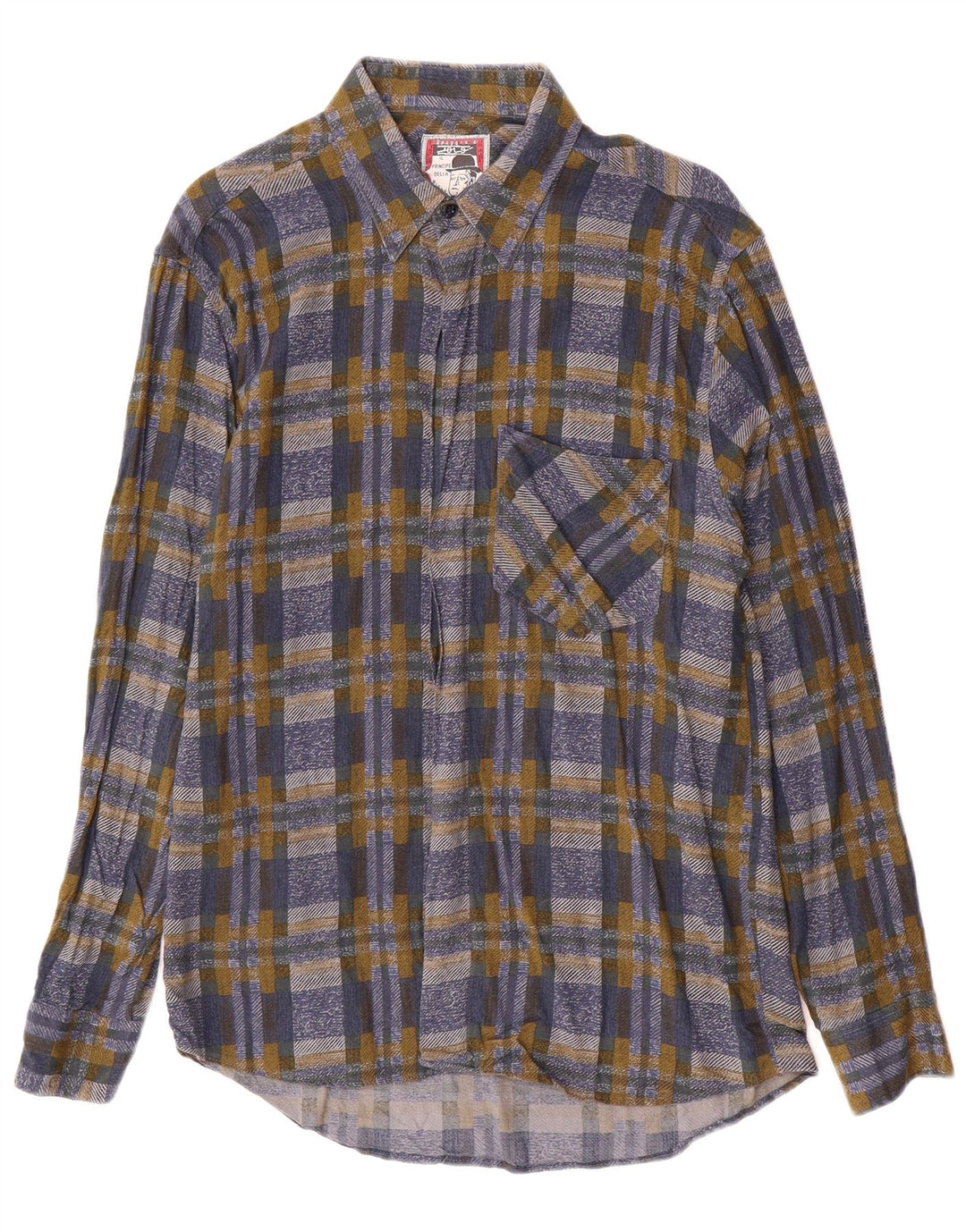 AZZURRA Mens Flannel Shirt Medium Multicoloured Check Viscose