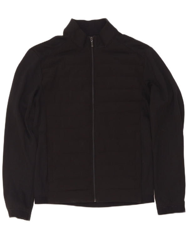 Zara Mens Tracksuit Top Jacket Medium Black Nylon
