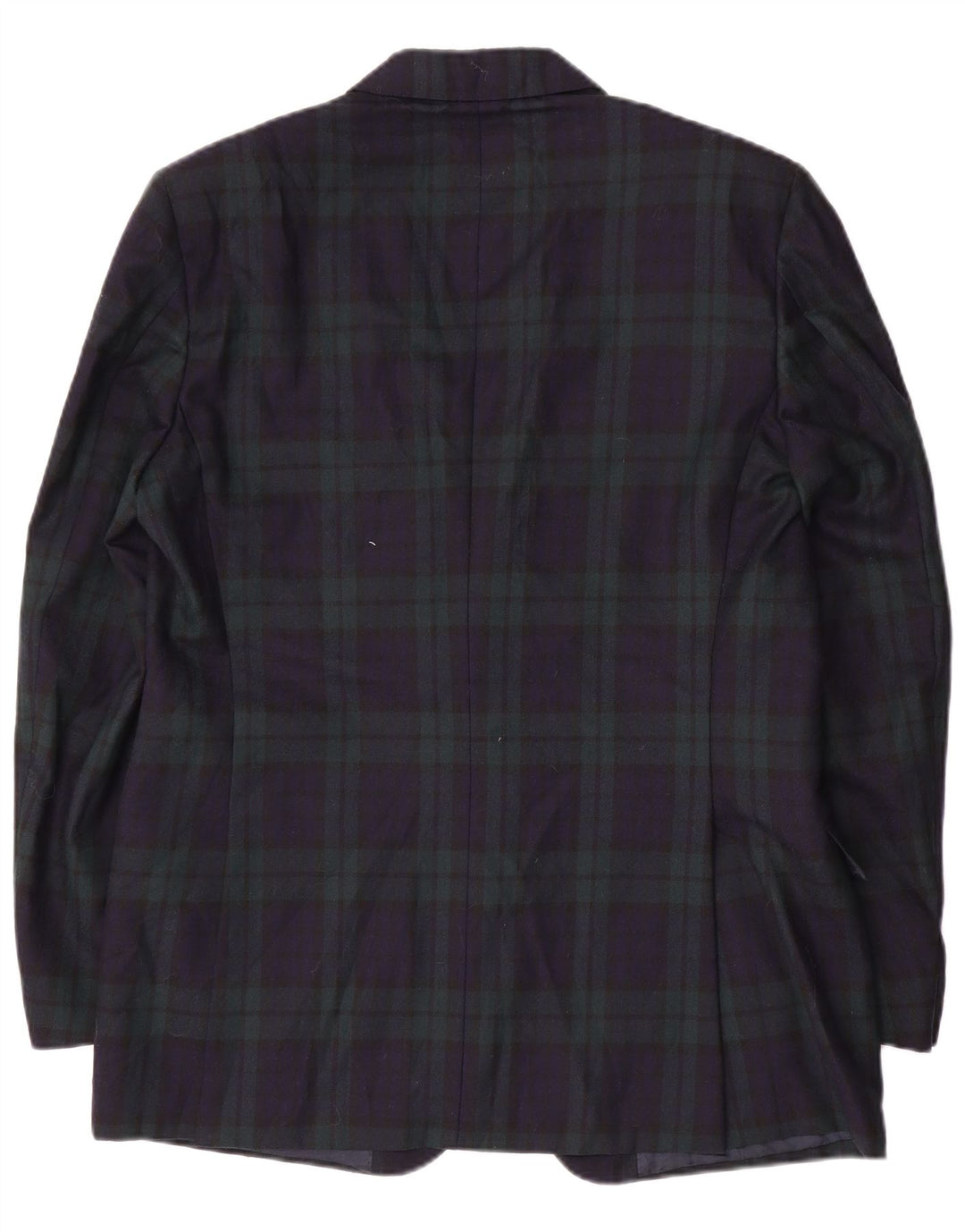 Vintage Mens 2 Button Blazer Jacket IT 54 2XL Navy Blue Plaid Wool