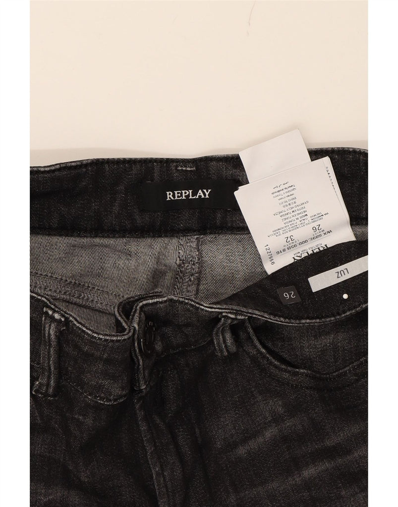 REPLAY Womens Luz Skinny Jeans W26 L32  Black Cotton Vintage Replay and Second-Hand Replay from Messina Hembry 