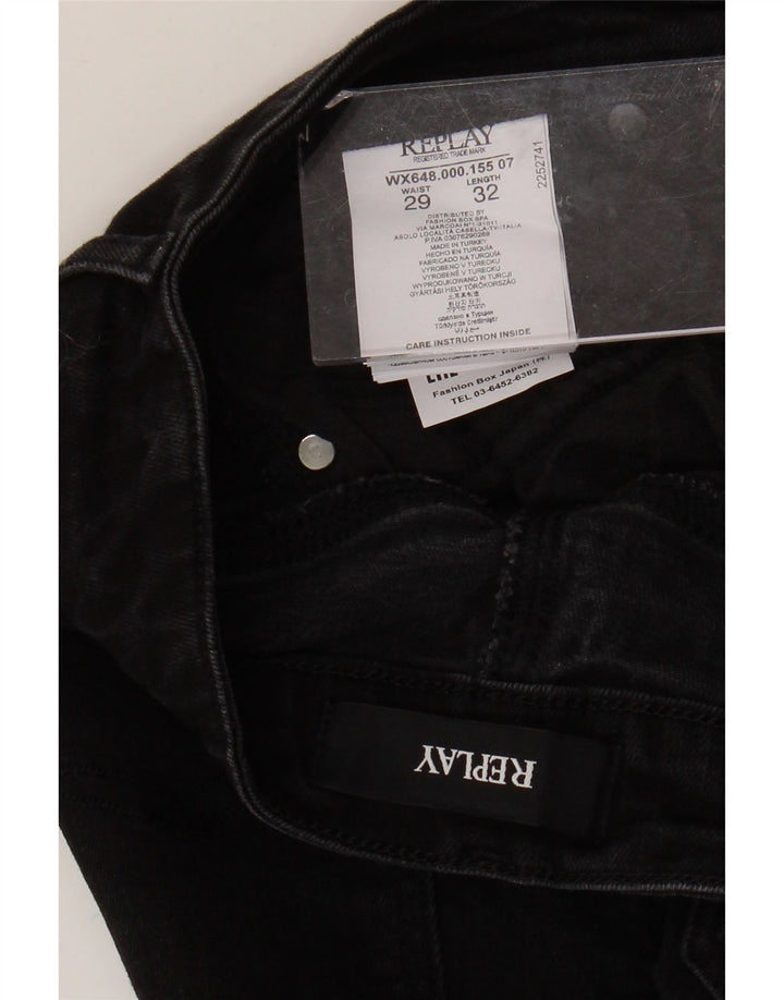 REPLAY Womens Vicky Slim Jeans W29 L32 Black Cotton
