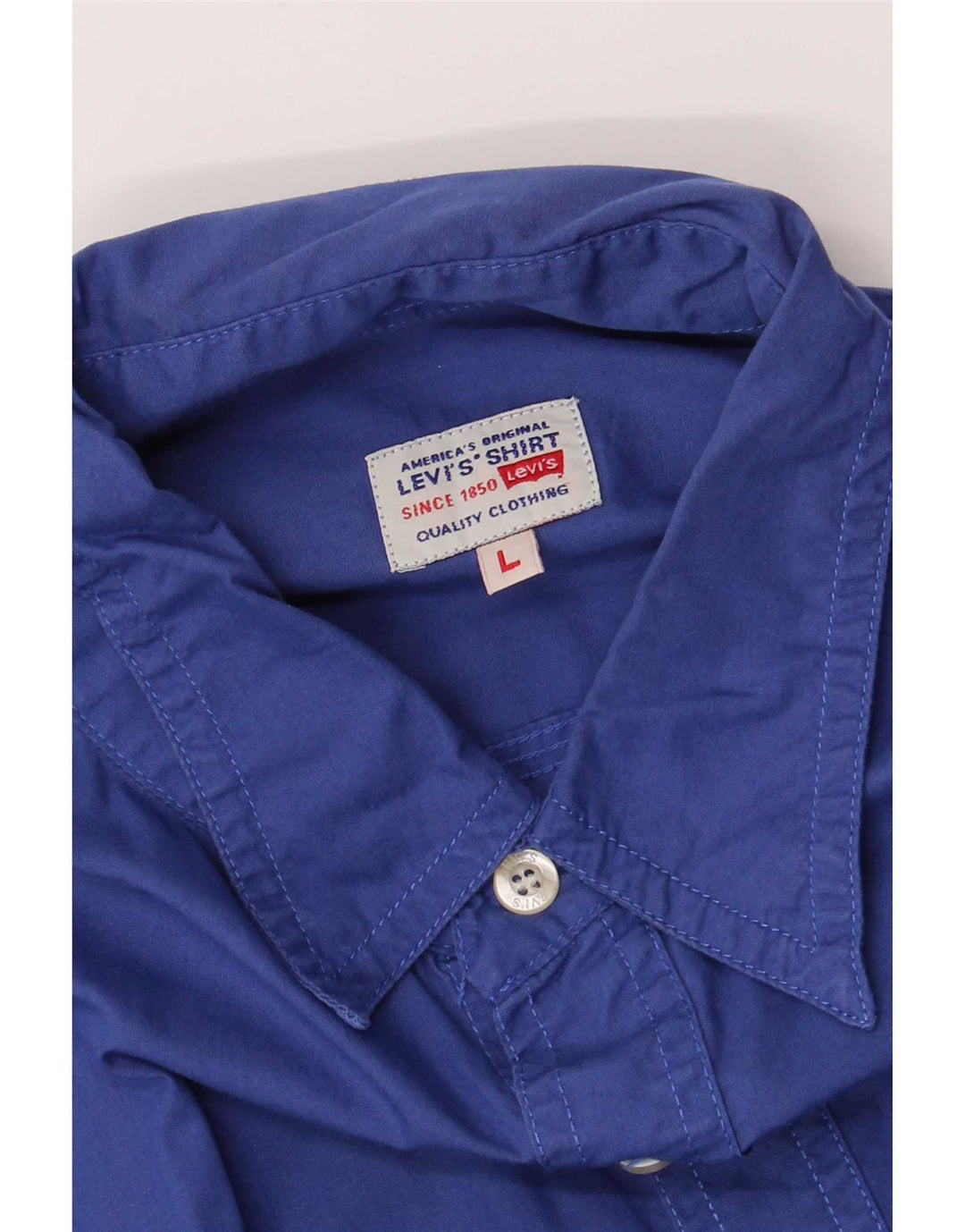 Levi's Mens Short Sleeve Shirt Large Blue