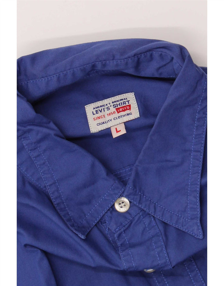 Levi's Mens Short Sleeve Shirt Large Blue