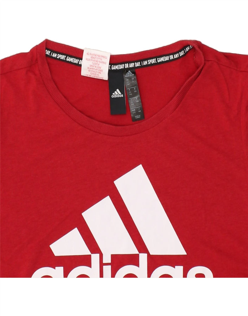 ADIDAS Boys Graphic T-Shirt Top 13-14 Years Red | Vintage Adidas | Thrift | Second-Hand Adidas | Used Clothing | Messina Hembry 