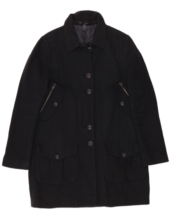 Gap Womens Overcoat UK 10 Small Navy Blue Wool