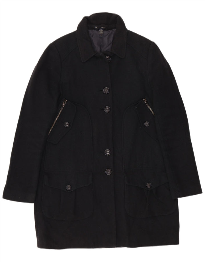 Gap Womens Overcoat UK 10 Small Navy Blue Wool