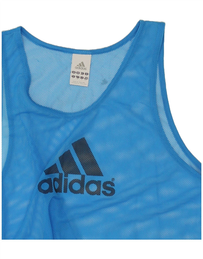 ADIDAS Mens Graphic Vest Top Small Blue Polyester | Vintage Adidas | Thrift | Second-Hand Adidas | Used Clothing | Messina Hembry 