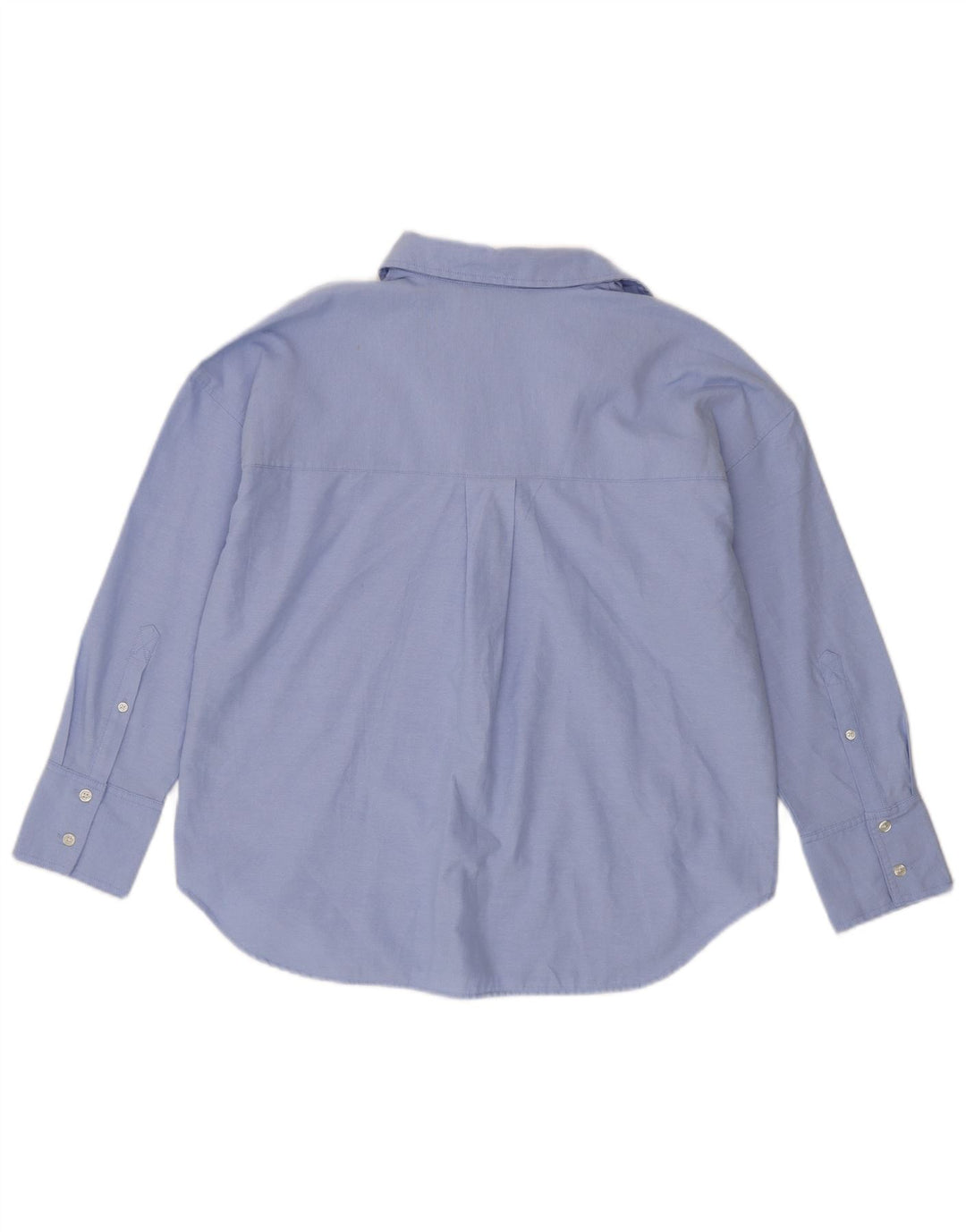 Zara Womens Oversized Shirt UK 6 XS Blue Cotton