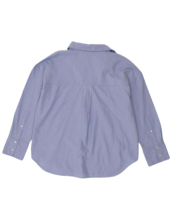 Zara Womens Oversized Shirt UK 6 XS Blue Cotton