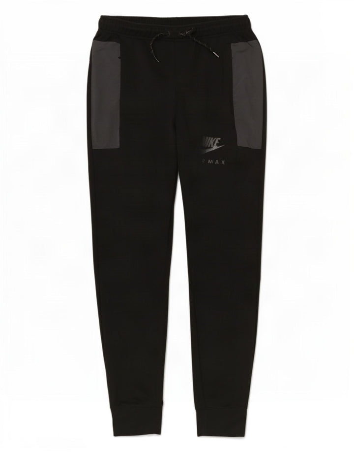 Nike Mens Tracksuit Trousers Joggers Large Black Colourblock Polyester