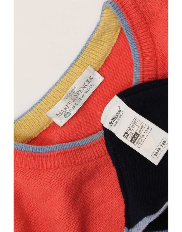 Marks & Spencer Mens Golf Crew Neck Jumper Sweater Medium Multicoloured